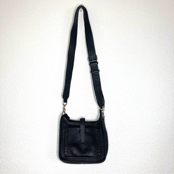 Rebecca Minkoff Pebbled Leather Mini Tote Bag 8x7" Black Minimalist - Picture 3 of 16